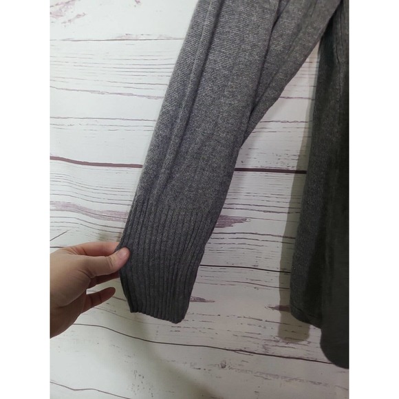 Dressbarn Gray Draped Open Front Knit Long Sleeve Cardigan Sweater Womans Sze 1X - Picture 3 of 5